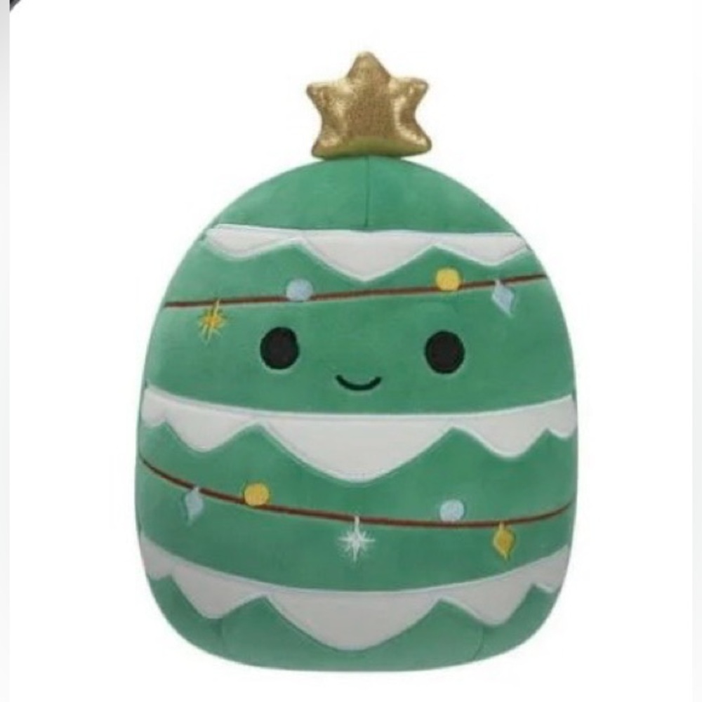 Green Christmas Tree Plush 8” Squishmallow with Gold Star
